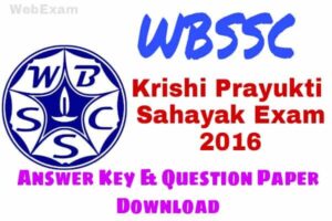 WBSSC KPS 2016 Answer Key