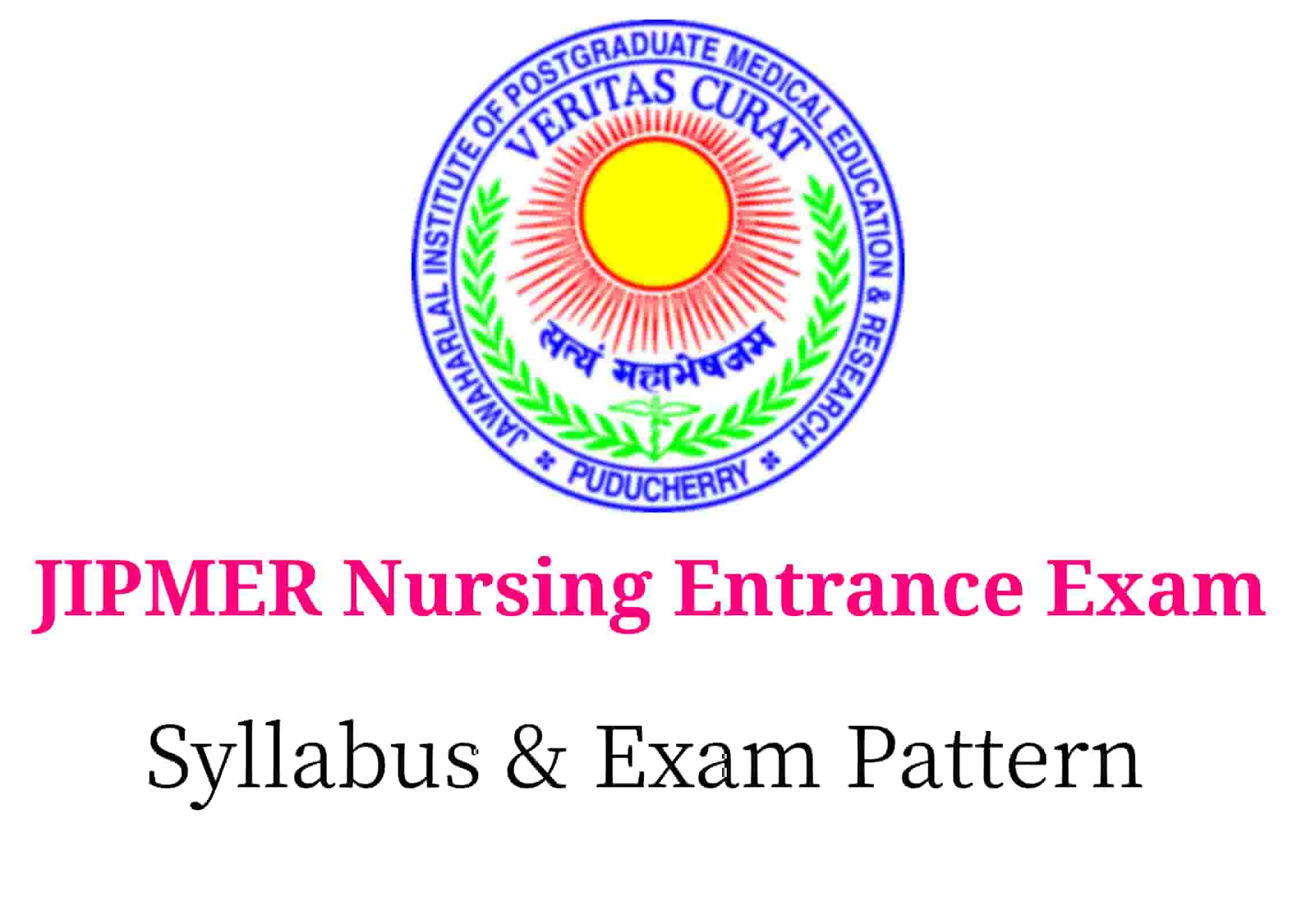 JIPMER Nursing 2019 Syllabus, Patten, exam centres