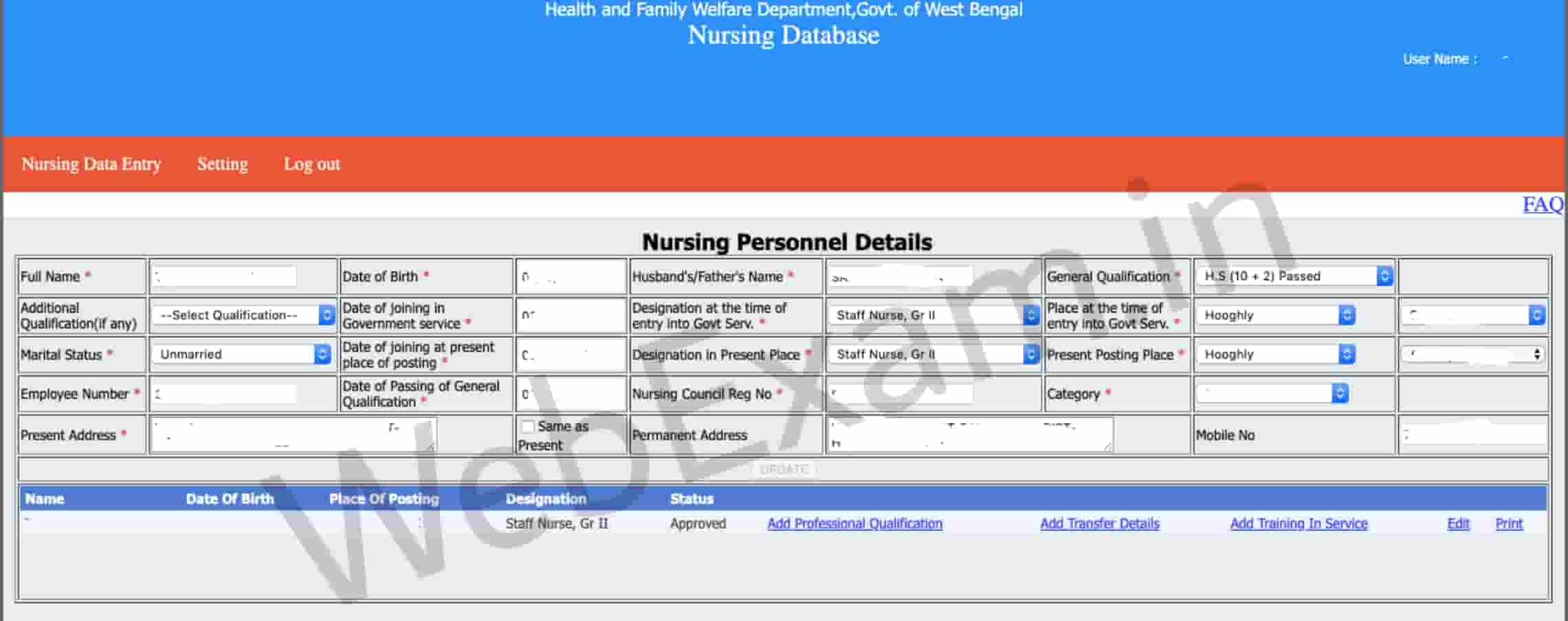 WB Health Staff Nurse Mutual Transfer Online Application Process