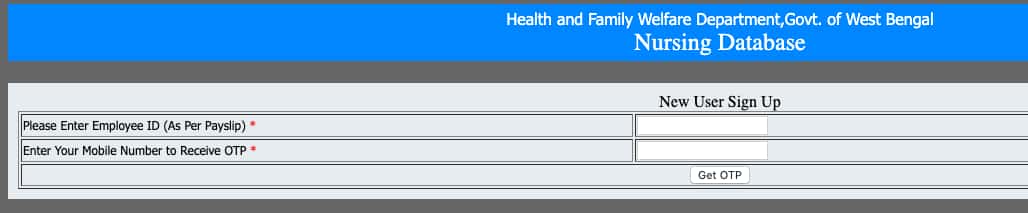 WB Nursing Database sign up