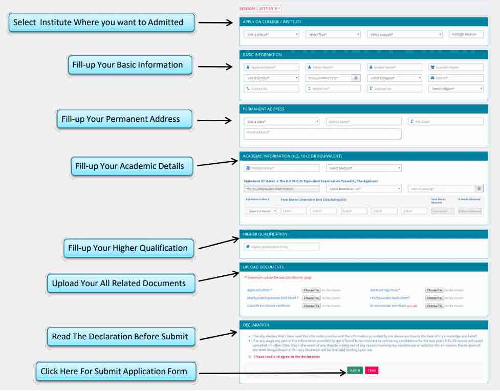 wbbpe deled admission upload documents