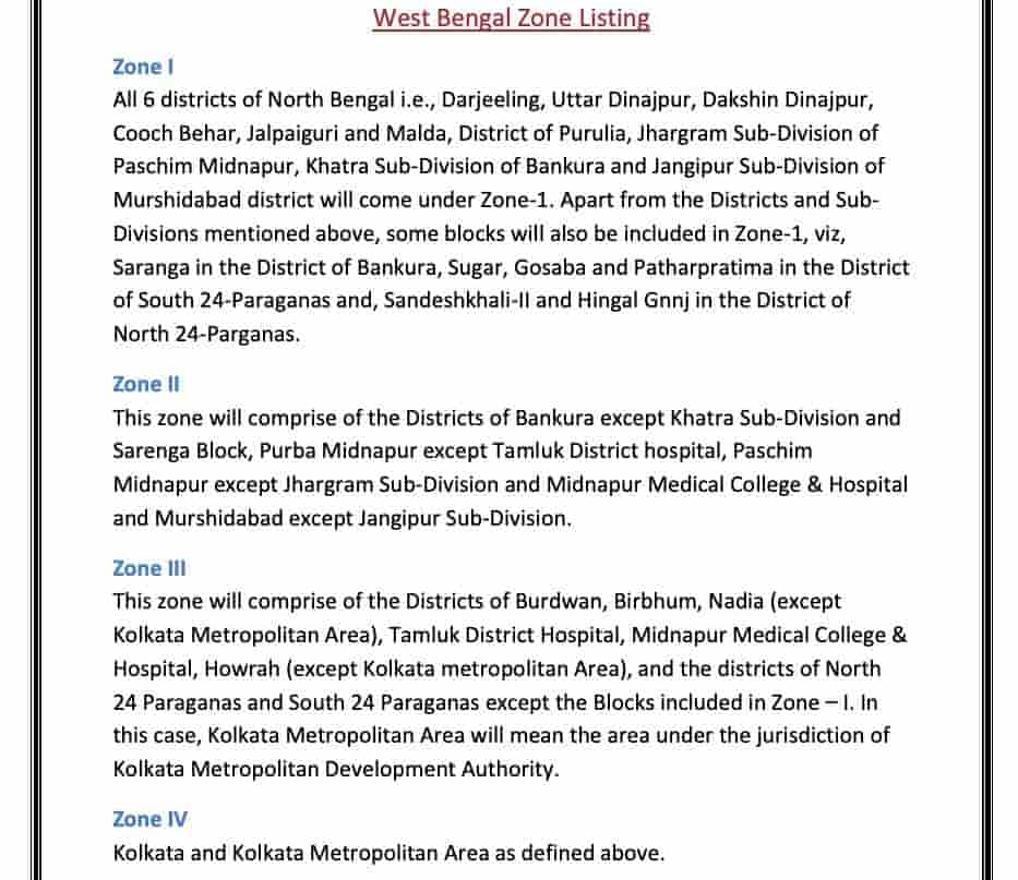 WB Health Staff Nurse Mutual Transfer Online Application Process 5 wb nursing zone listing