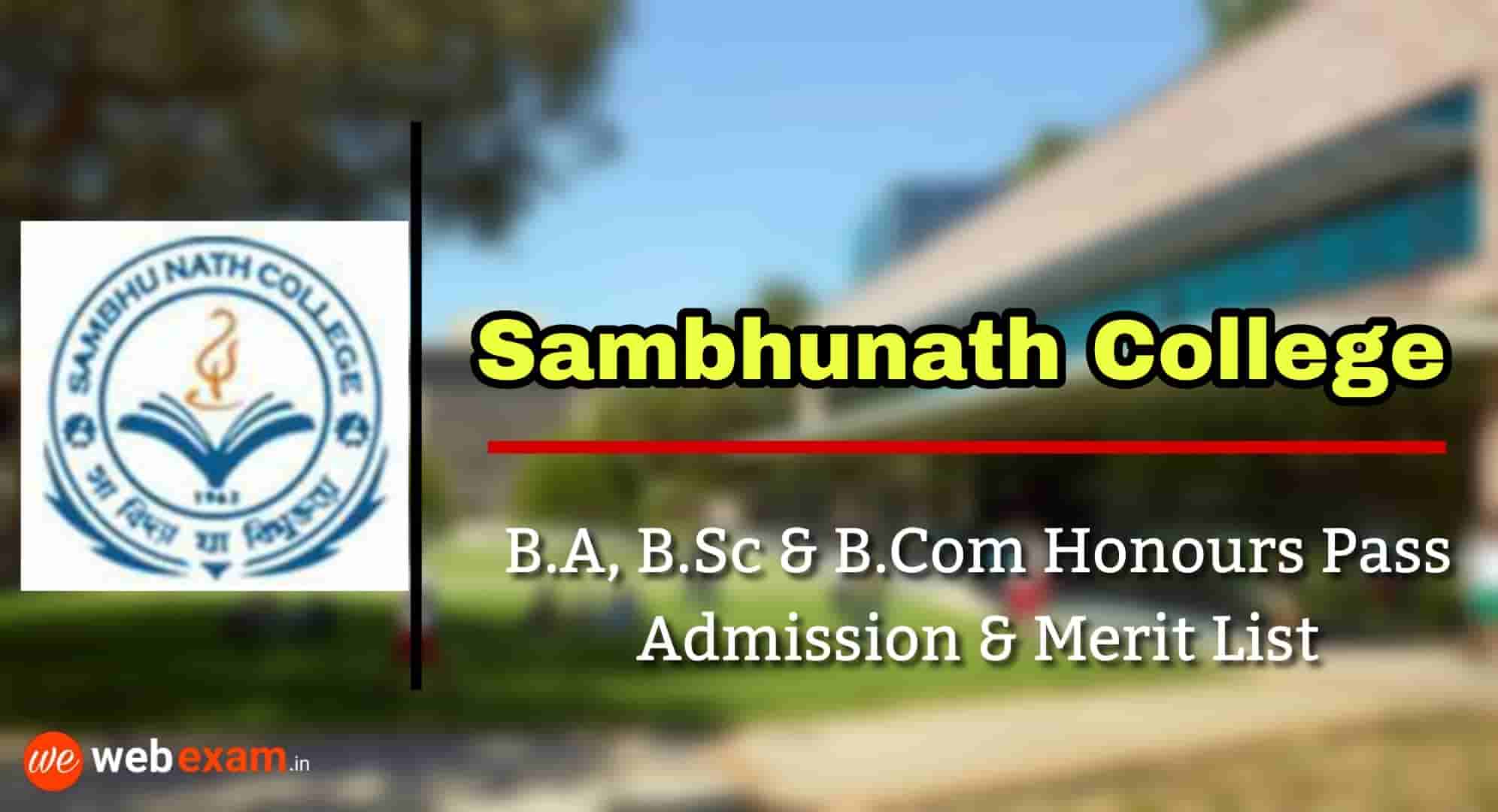 Sambhu nath College Admission