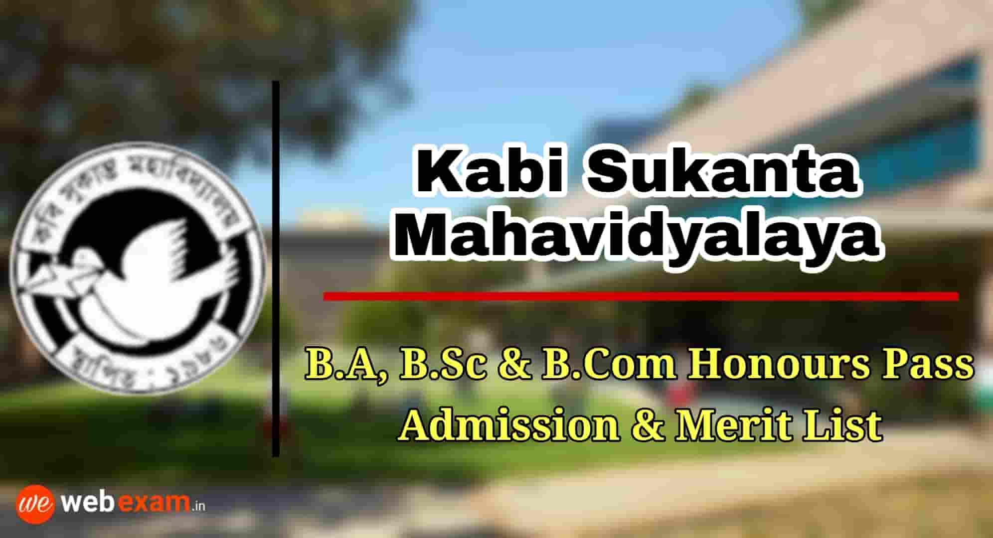 Kabi Sukanta Mahavidyalaya Admission