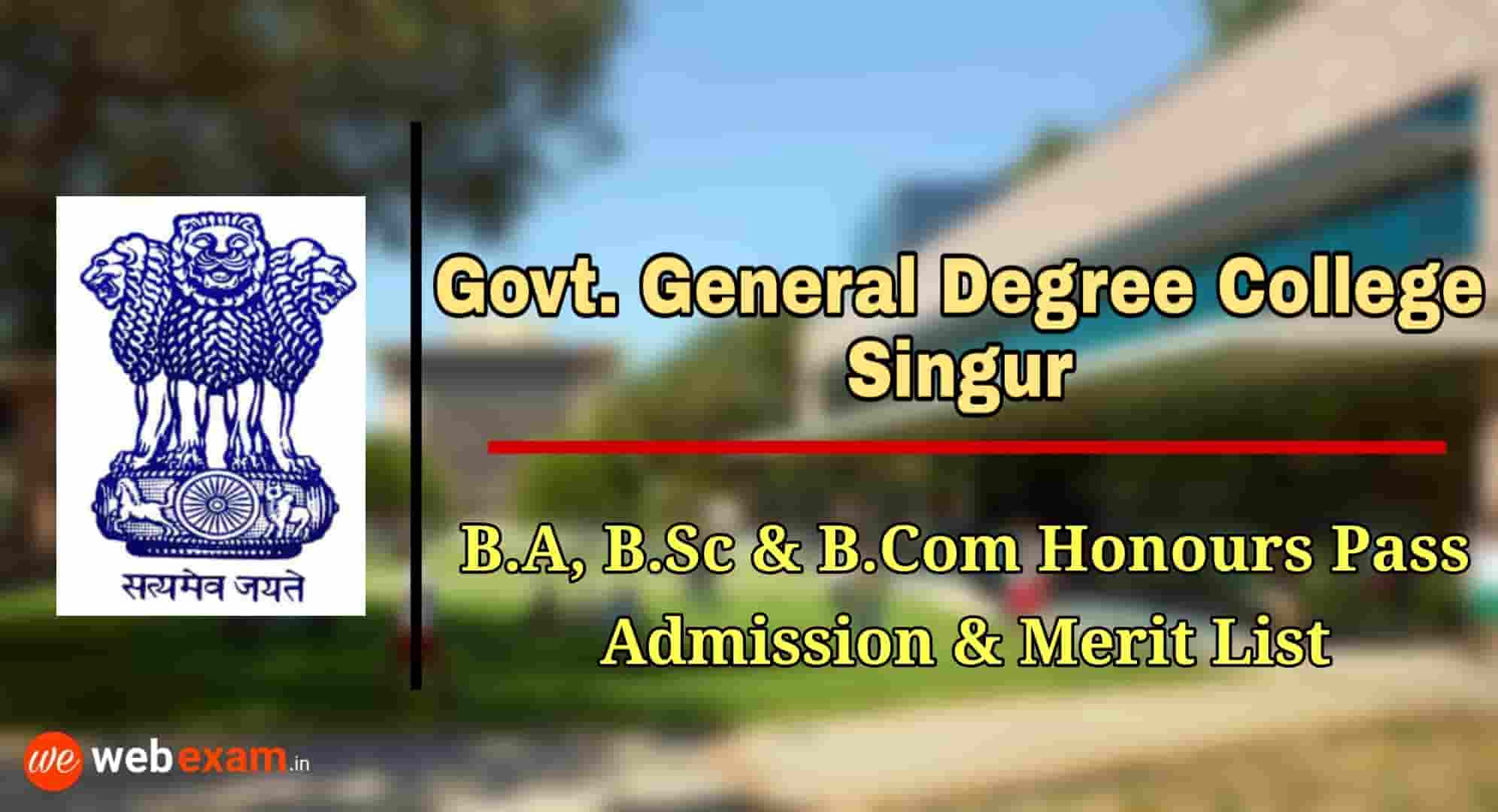 Singur Government College Admission
