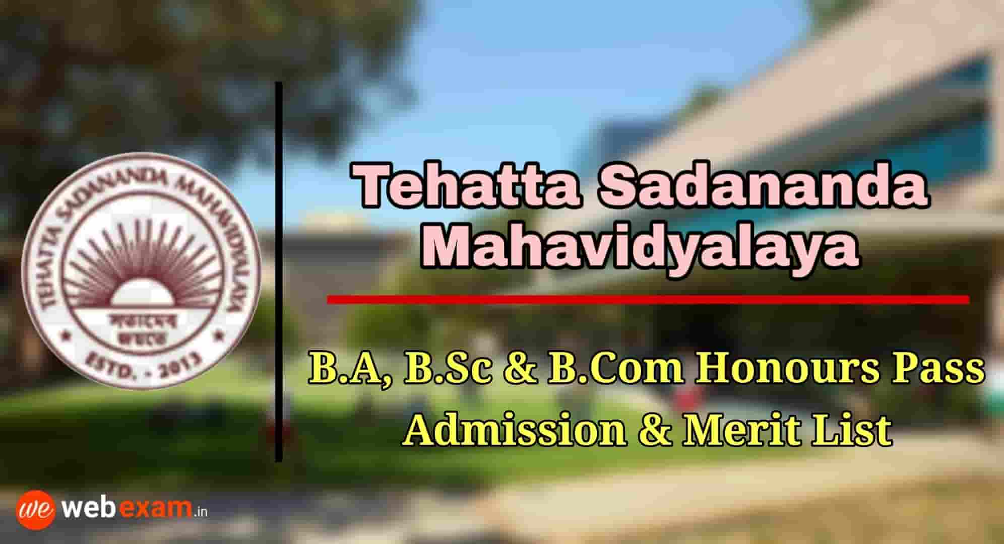 Tehatta Sadananda Mahavidyalaya Admission