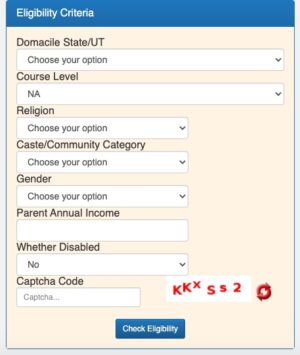 National Scholarship Eligibility check