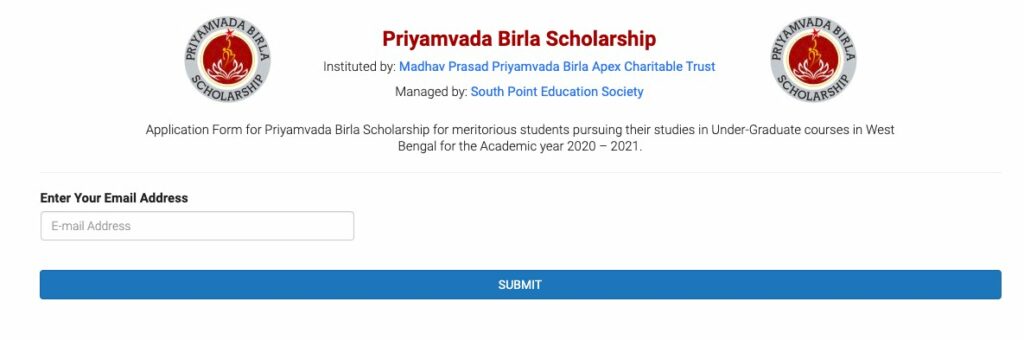 Priyamvada Birla Scholarship online application 2022