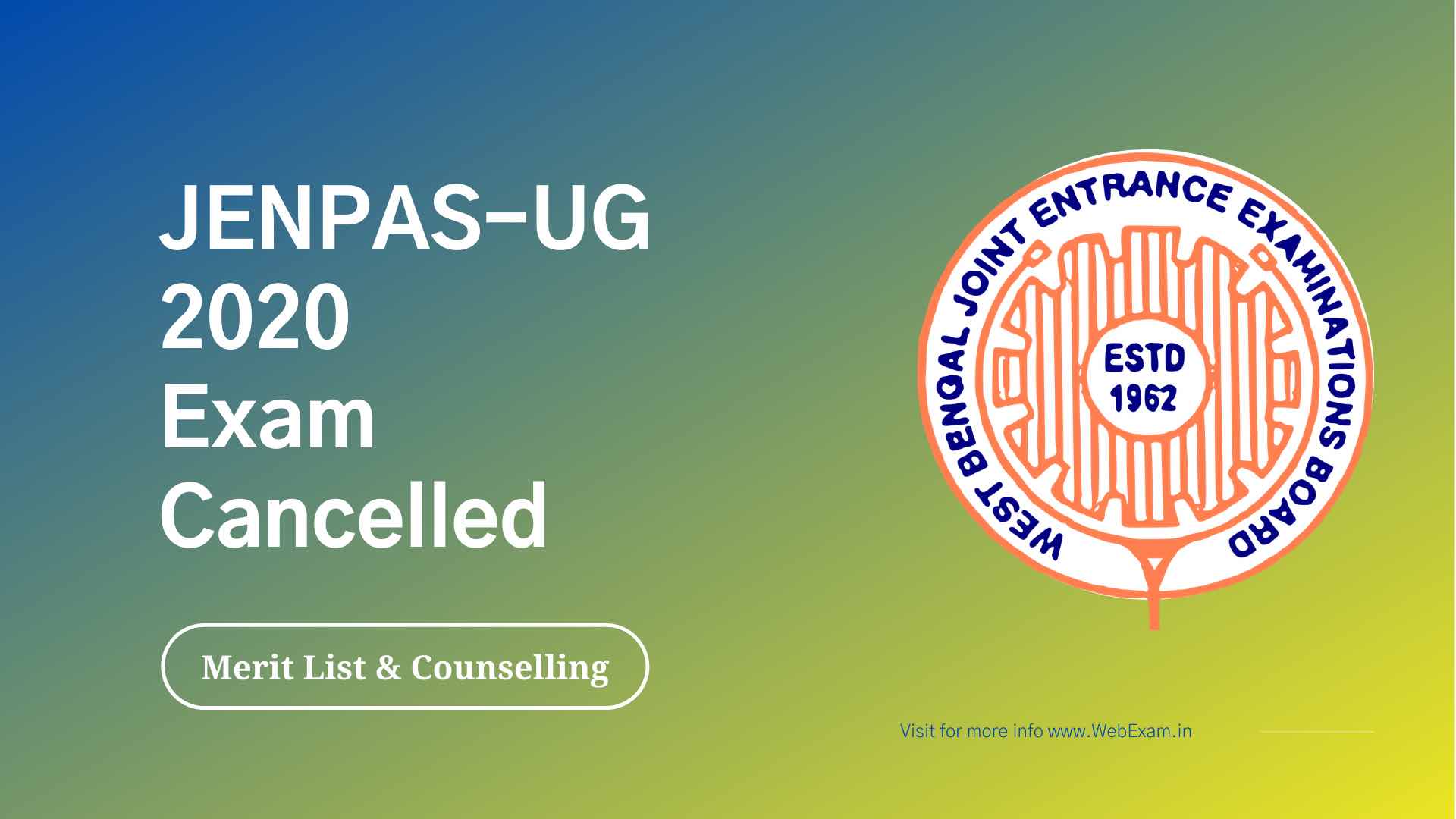 WBJEE JENPAS UG 2020 Exam cancelled