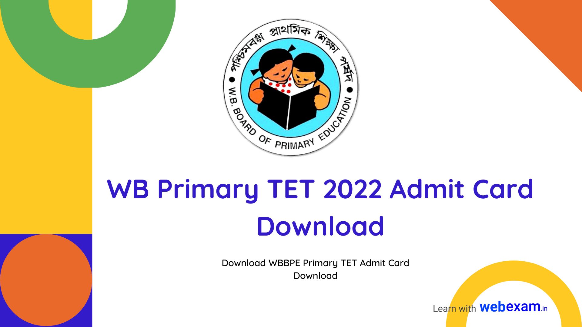 WB Primary TET 2022 Admit Card Download