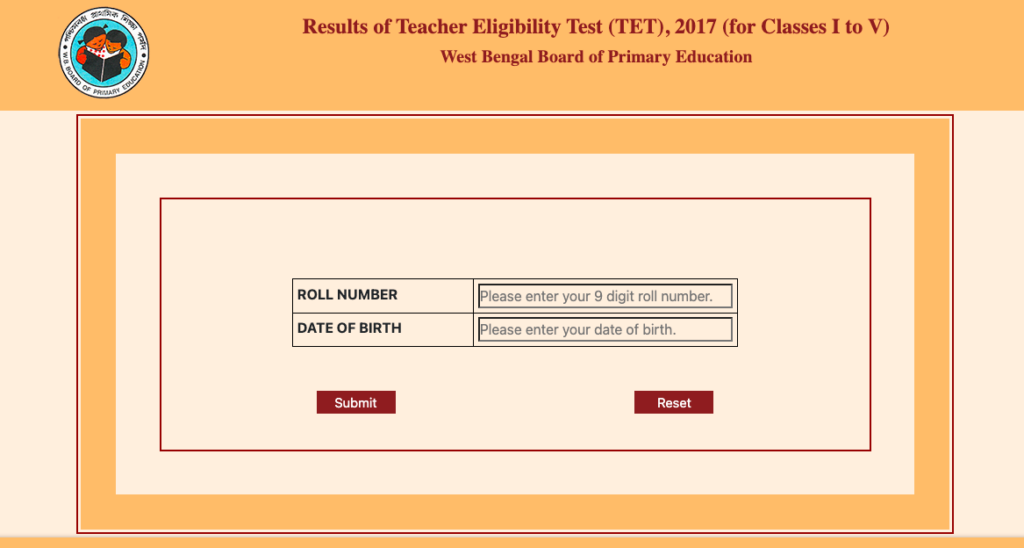 WBBPE TET 2017 result