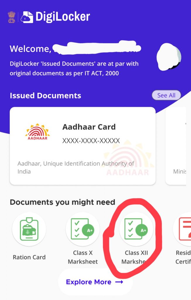 Download West Bengal HS marksheet from digilocker app