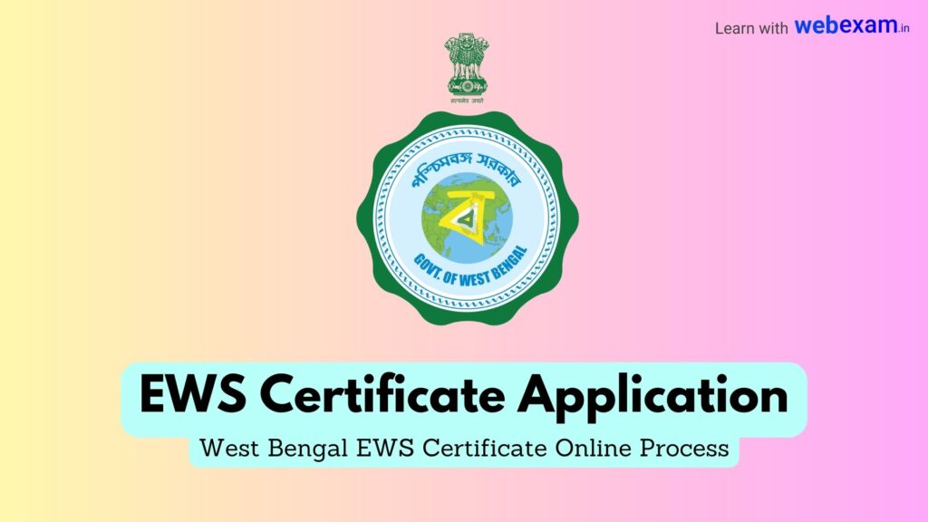 West Bengal EWS Certificate Online Application and download certificate 