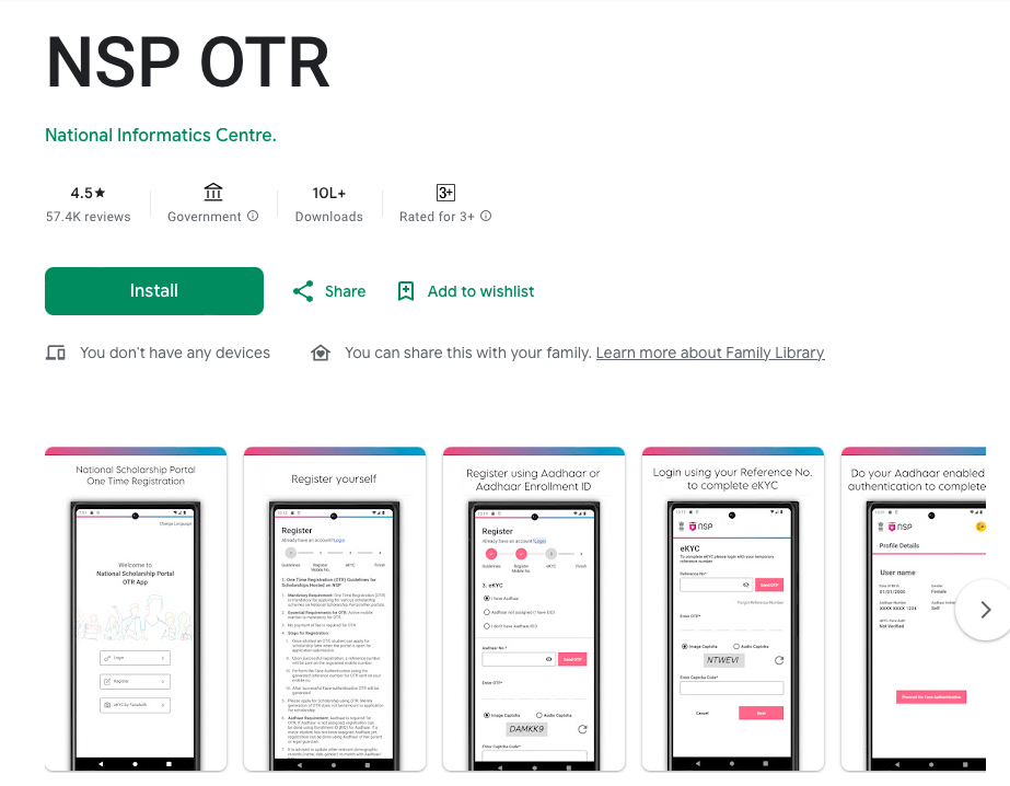 National Scholarship Portal (NSP) 2025 Online Registration, Schemes, Eligibility & Check Status 5 National Scholarship Android App NSP OTR