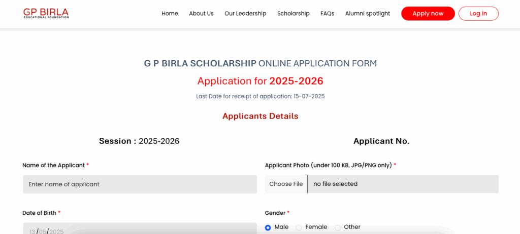 GP Birla Scholarship 2025: Online Application, Eligibility College Scholarship 2 GP Birla scholarship 2025 online application